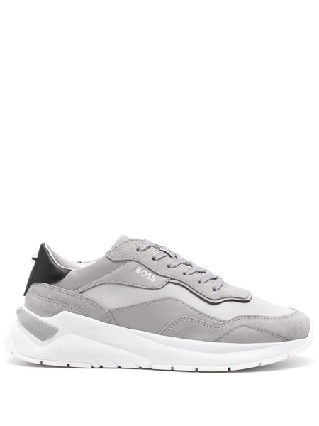  Boss Lace-up Leather Sneakers - Grey 