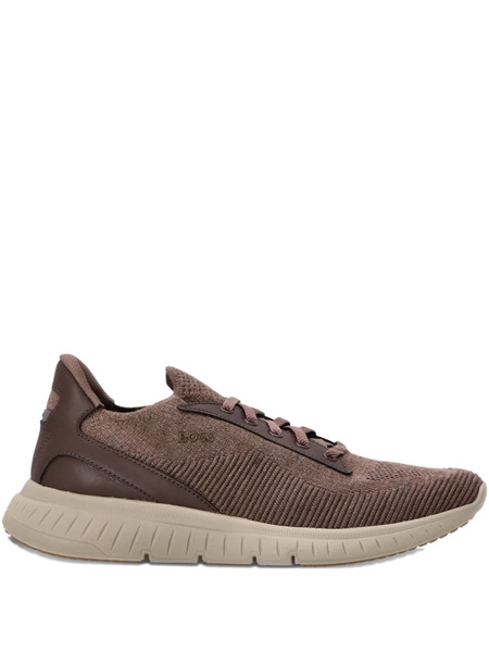  Boss Lace-up Panelled Sneakers - Brown 