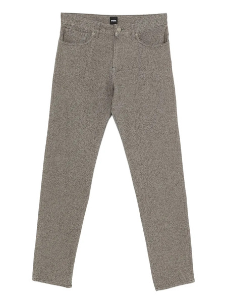 Boss Logo-button Trousers - Brown 