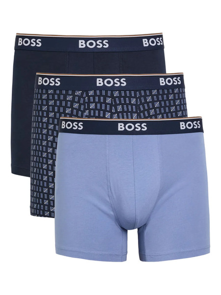  Boss Logo-detail Patterned Boxers Set (set Of Three) - Blue 