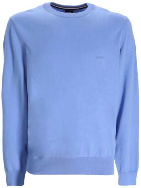  Boss Logo-embroidered Jumper - Blue 