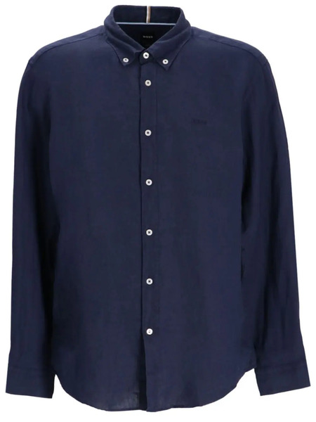  Boss Logo-embroidered Shirt - Blue 