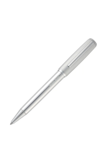  Boss Logo-engraved Textured Pen - Silver 