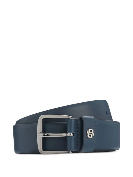  Boss Logo Leather Belt - Blue 