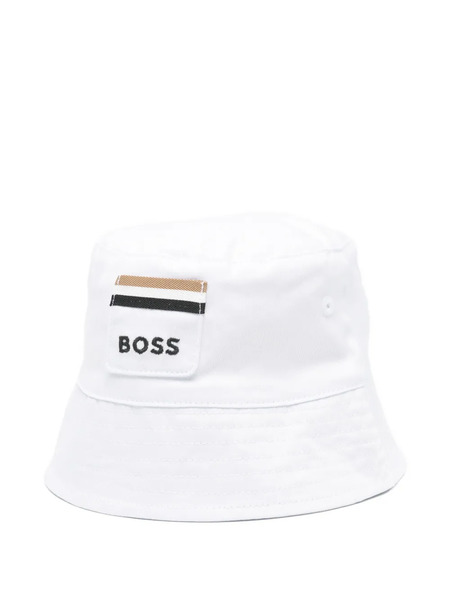  Boss Logo-patch Bucket Hat - White 