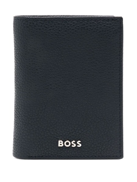  Boss Logo-plaque Leather Wallet - Blue 