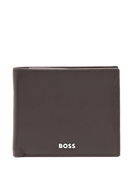  Boss Logo-plaque Leather Wallet - Brown 