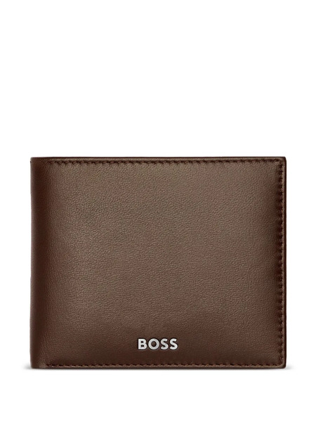  Boss Logo-print Leather Wallet - Brown 