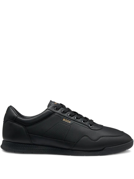  Boss Logo-stamp Leather Sneakers - Black 