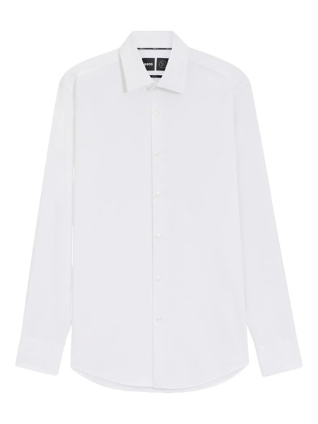  Boss Long-sleeve Button-down Shirt - White 