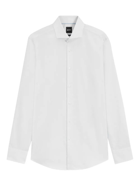  Boss Long-sleeve Button-up Shirt - White 