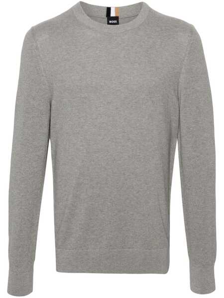 Boss Mélange-effect Cotton Jumper - Grey 