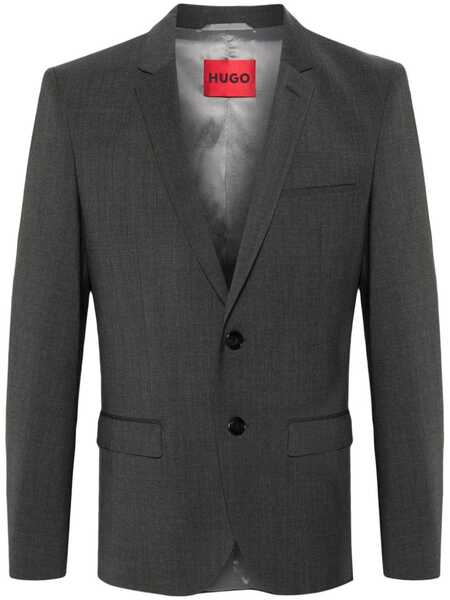  Boss Notched-lapels Single-breasted Blazer - Grey 