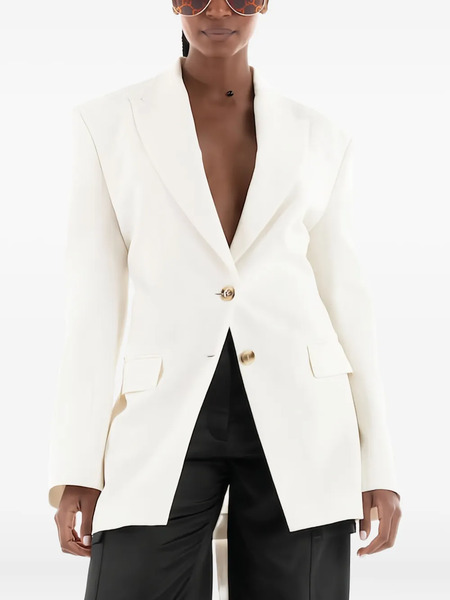  Boss Open-back Single-breasted Blazer - White 