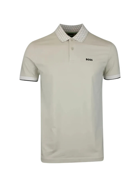  Boss Paddy Patterned Collar Polo Shirt - Neutrals 