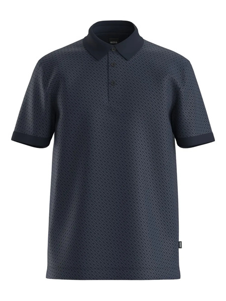  Boss Patterned Short-sleeve Polo Shirt - Blue 