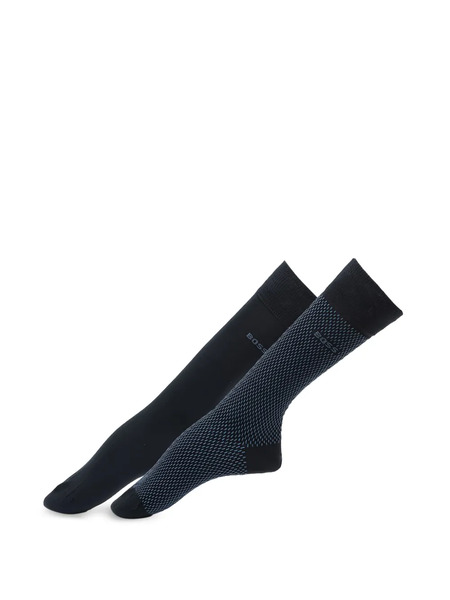  Boss Patterned Socks (set Of Two) - Blue 