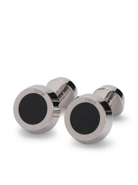  Boss Polished Round Cufflinks - Black 