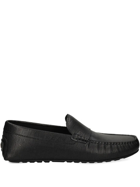  Boss Printed-leather Loafers - Black 