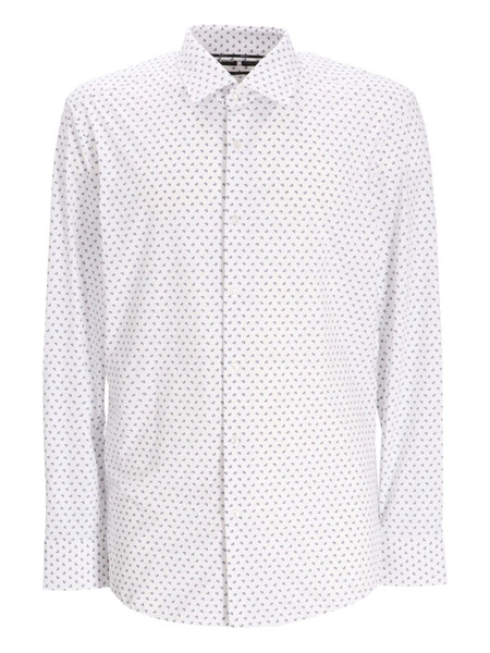  Boss Printed Long-sleeve Shirt - White 
