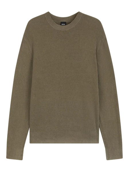  Boss Ribbed Crew-neck Sweater - Brown 