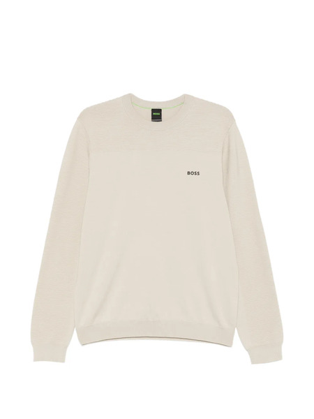  Boss Ribbed Crew-neck Sweater - Neutrals 