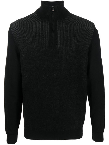  Boss Ribbed Half-zip Jumper - Black 