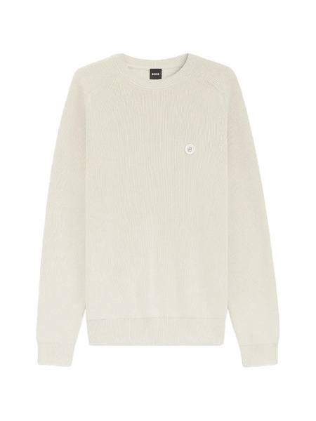  Boss Ribbed Round-neck Sweater - Neutrals 
