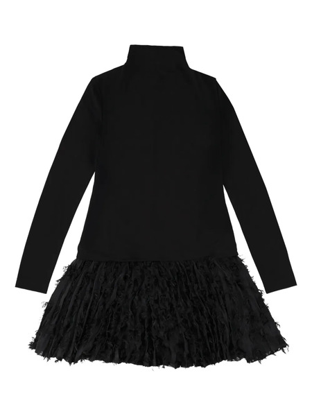 Boss Roll-neck Ruffled Dress - Black 