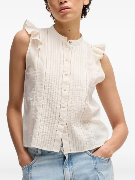  Boss Ruffle-detail Sleeveless Top - Neutrals 