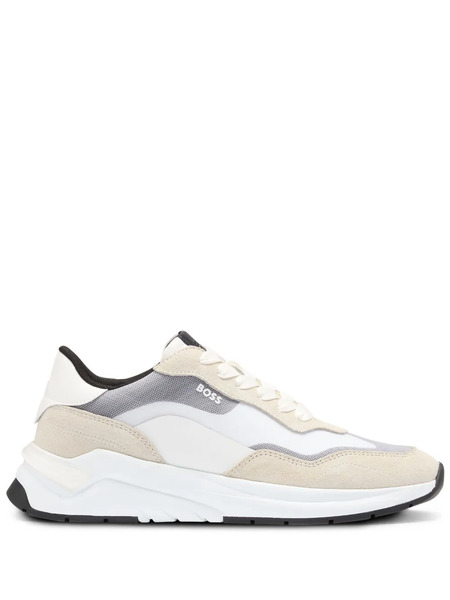  Boss Skylar Suede-panelling Sneakers - White 