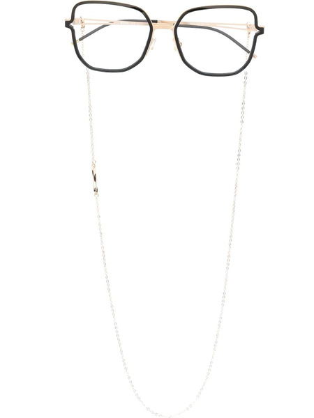  Boss Square-frame Chain Glasses - Black 