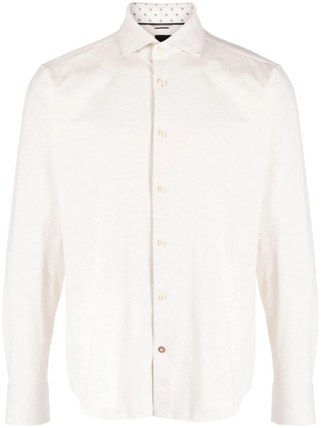  Boss Stretch-cotton Twill Shirt - Neutrals 