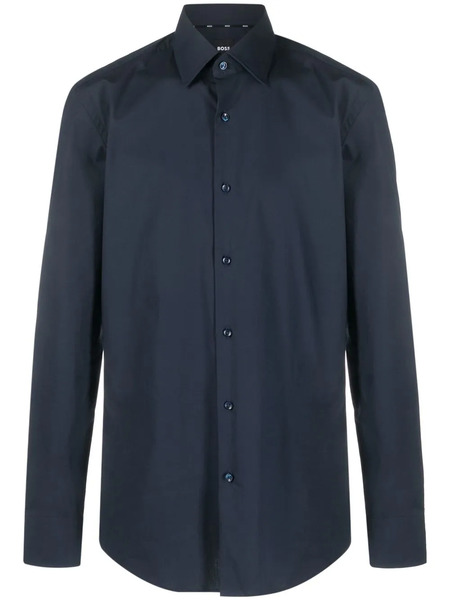  Boss Tailored Stretch-cotton Shirt - Blue 