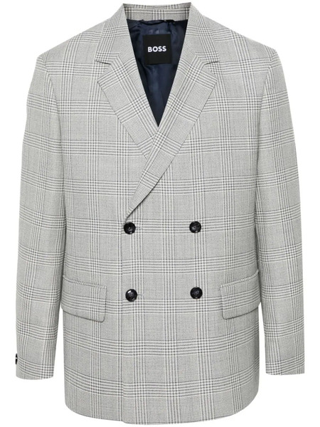  Boss Tartan-check Blazer - Blue 