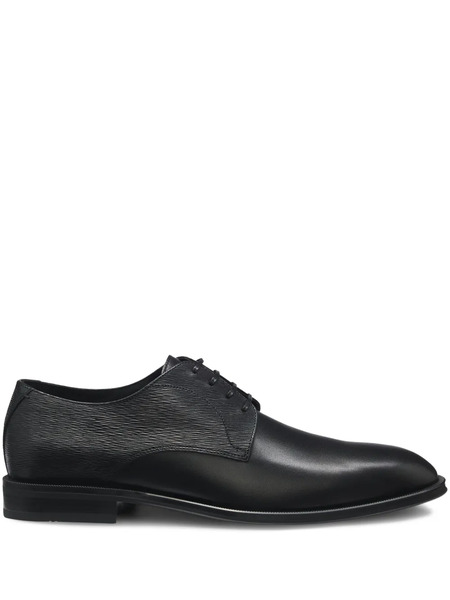  Boss Textured Leather Derby Shoes - Black 