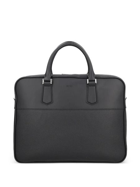  Boss Textured Top-handle Tote Bag - Black 