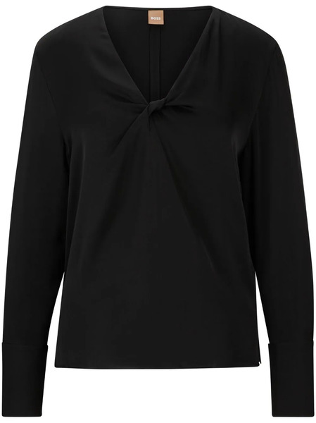  Boss Twist-detailing Silk Blouse - Black 