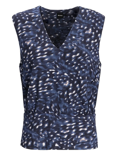  Boss V-neck Printed Top - Blue 