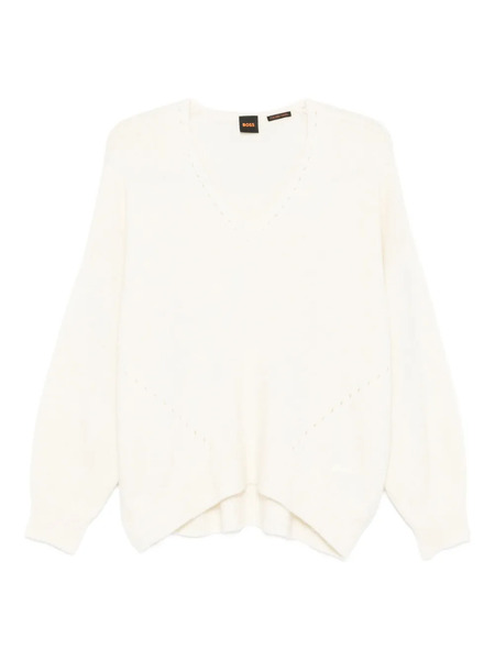  Boss V-neck Sweater - White 