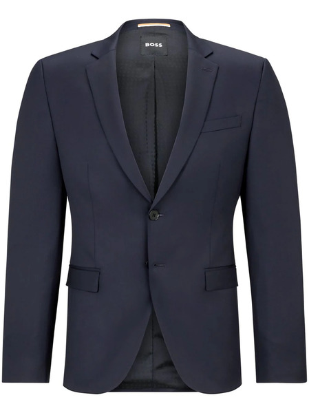  Boss Virgin-wool Single-breasted Blazer - Blue 