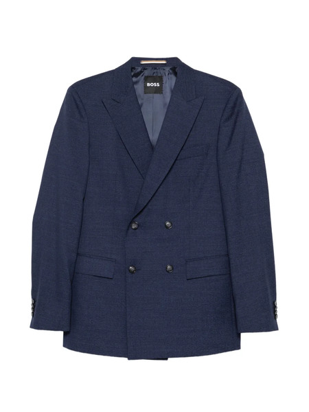 Boss Wool Double-breasted Suit - Blue 