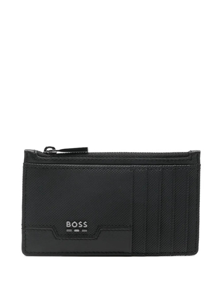  Boss Zip Logo-plaque Cardholder - Black 