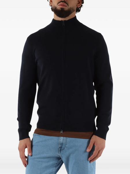  Boss Zip-up Cashmere Cardigan - Blue 