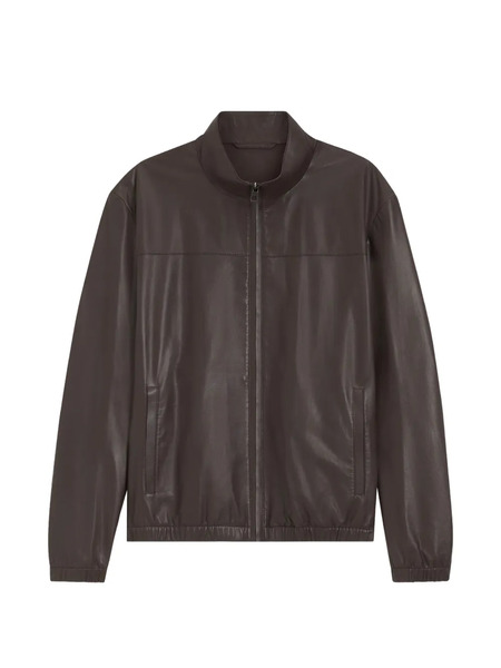  Boss Zip-up Leather Jacket - Brown 