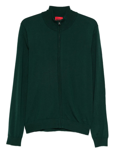  Boss Zip-up Mock-neck Cardigan - Green 