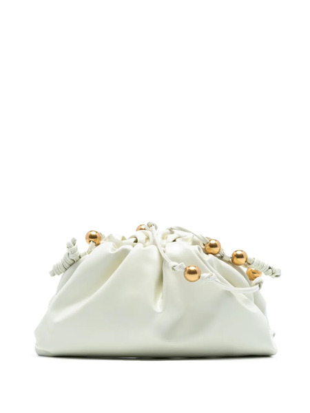  Bottega Veneta Pre-owned 2012-2025 Brushed Calfskin Beaded Strap The Mini Pouch Crossbody Bag - White 