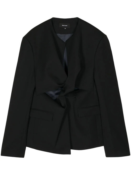  Botter Collarless Virgin-wool Blazer - Black 