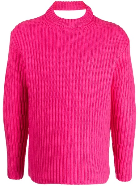  Botter Cut-out Ribbed-knit Merino Jumper - Pink 