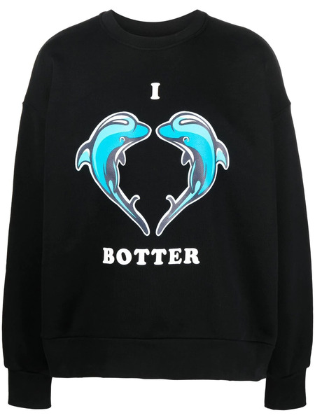  Botter Graphic-print Crew Neck Sweatshirt - Black 